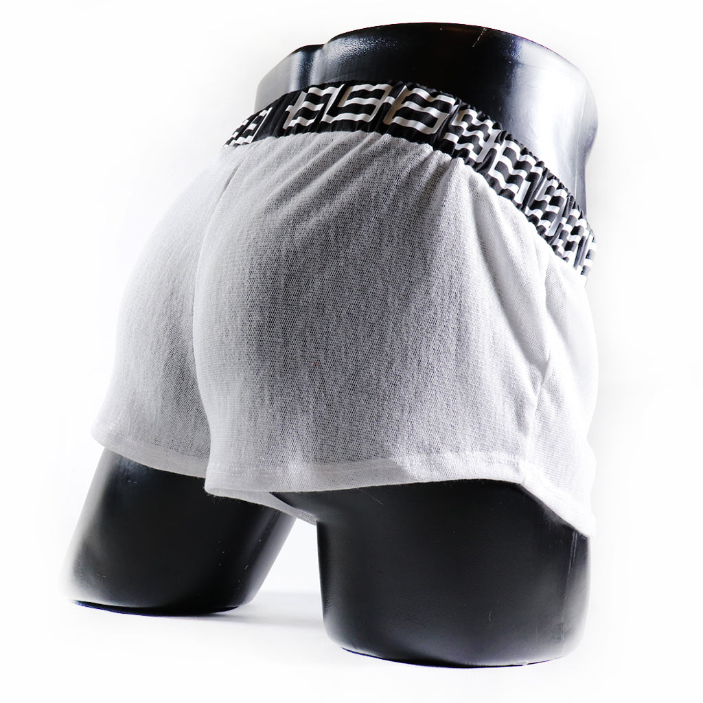 A- MINI - SHORT TRANSPARENT 69 – BLANC