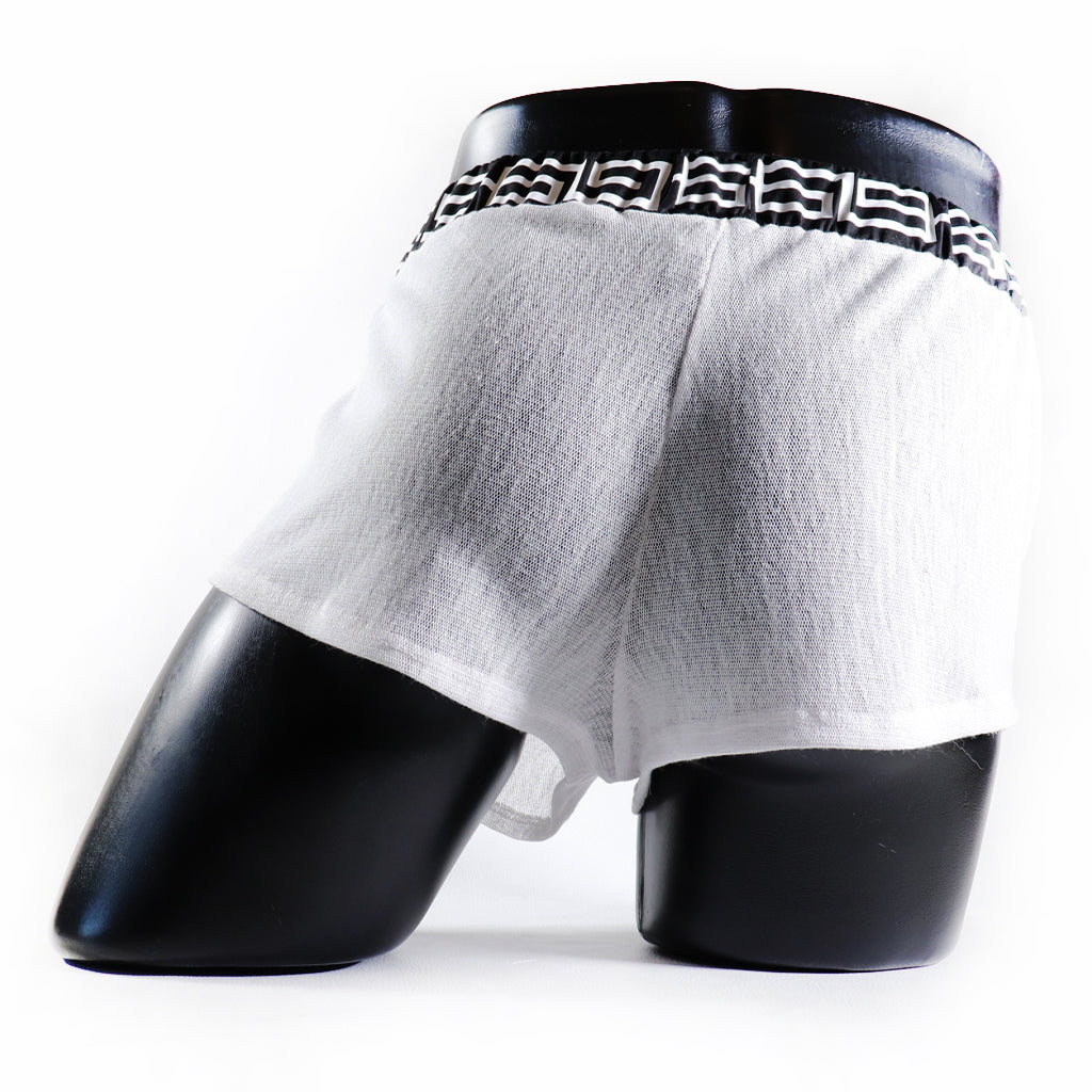 A- MINI - SHORT TRANSPARENT 69 – BLANC