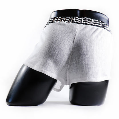 A- MINI - SHORT TRANSPARENT 69 – BLANC