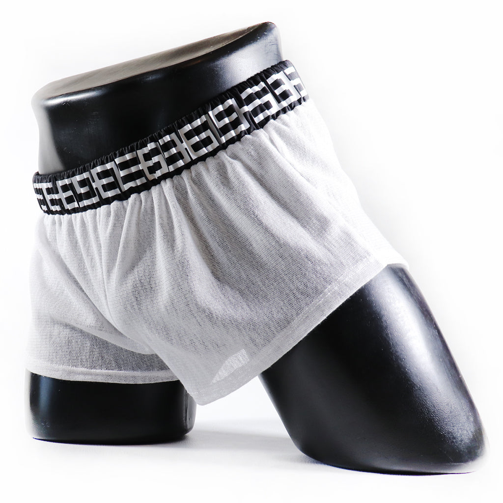 A- MINI - SHORT TRANSPARENT 69 – BLANC