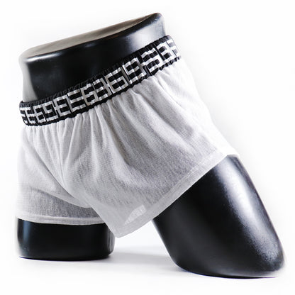 A- MINI - SHORT TRANSPARENT 69 – BLANC