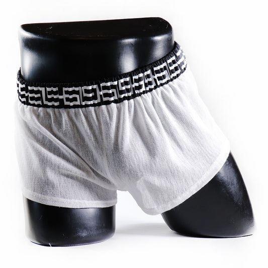 A- MINI - SHORT TRANSPARENT 69 – BLANC