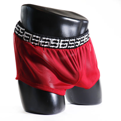 A - MINI - SHORT TRANSPARENT 69 – ROUGE