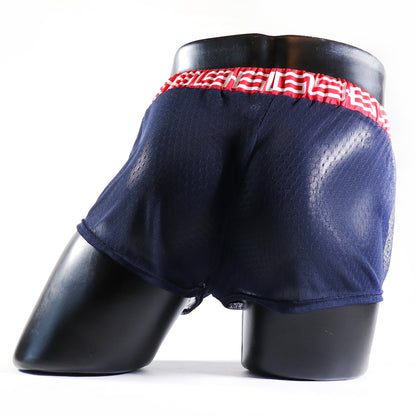 A - MINI - SHORT TRANSPARENT 69 – BLEU ET ROUGE