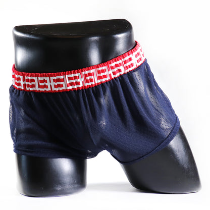 A - MINI - SHORT TRANSPARENT 69 – BLEU ET ROUGE